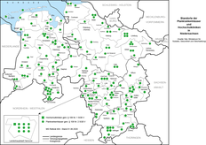 Krankenhausstandorte in Niedersachsen