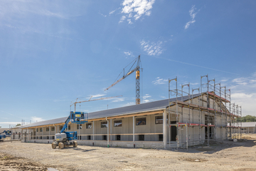 Außenansicht der Baustelle am Geflügelstall des Friedrich-Loeffler-Instituts