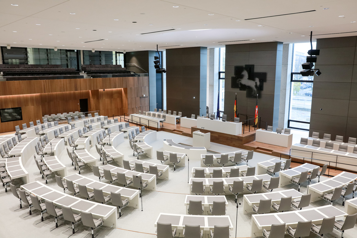 Blick in den Plenarsaal des Niedersächsischen Landtags