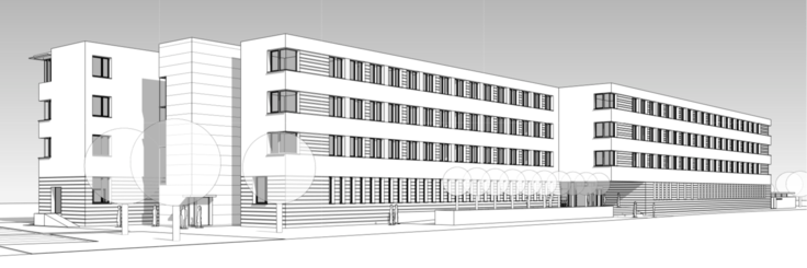 Visualisierung des Neubaus für das Finanzamt Stade